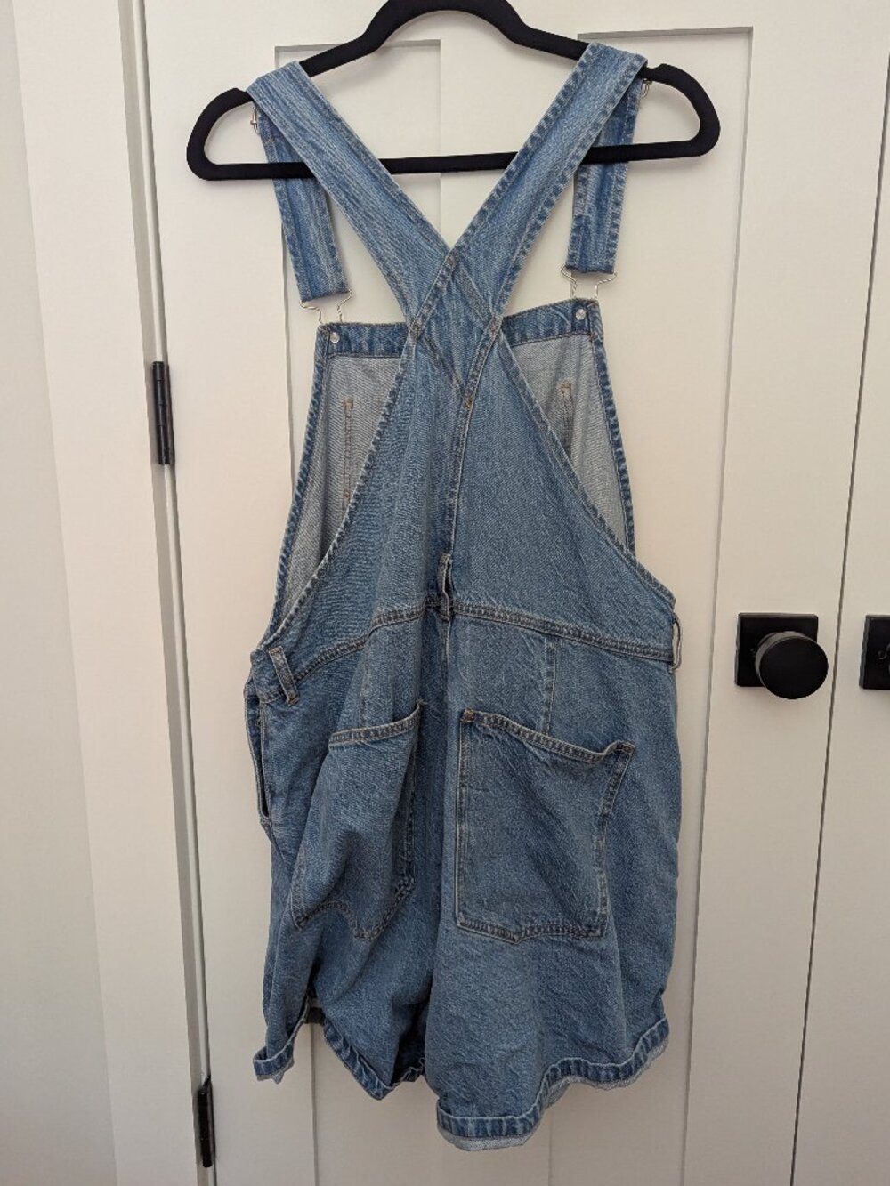 Quince Denim Shortalls Size XL Light Blue - Picture 3 of 4